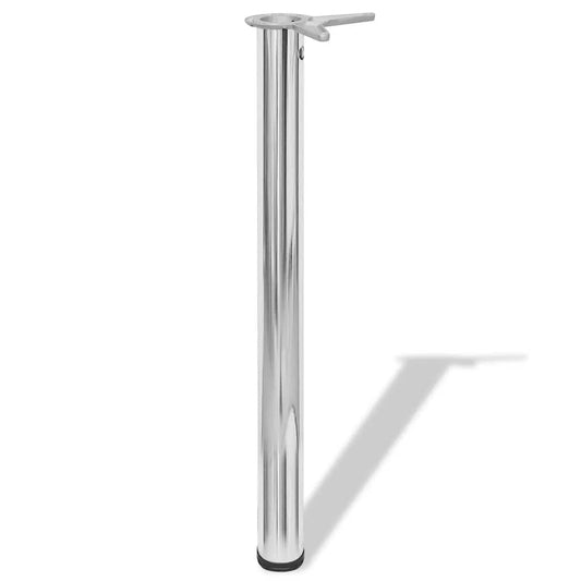 vidaXL 4 Height Adjustable Table Legs Chrome 710 mm