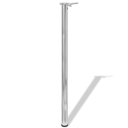 vidaXL 4 Height Adjustable Table Legs Chrome 1100 mm