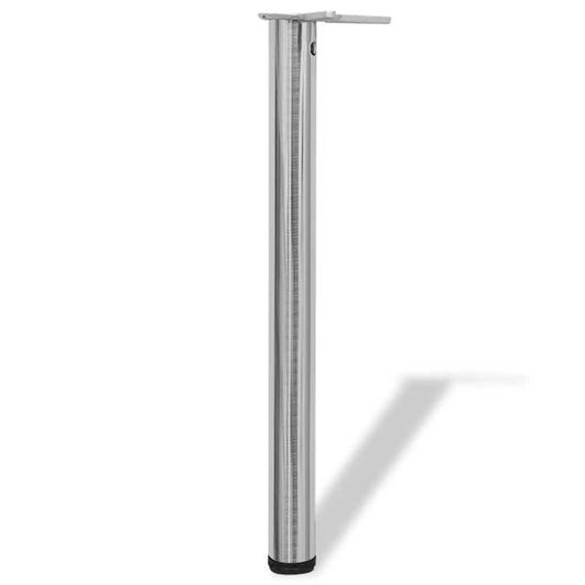 vidaXL Table Leg | Set of 4 | Brushed Nickel | Iron | 4 Pack | Height-Adjustable