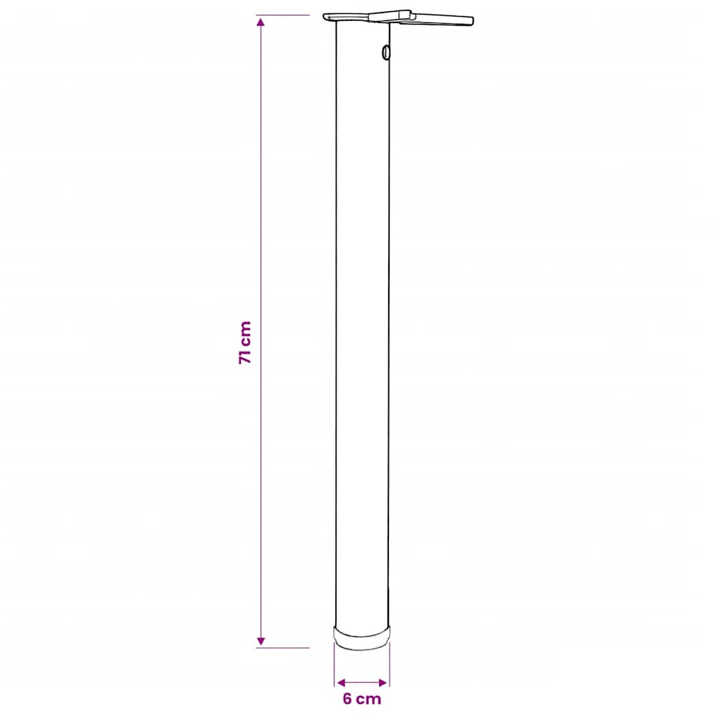 vidaXL Table Leg | Set of 4 | Brushed Nickel | Iron | 4 Pack | Height-Adjustable