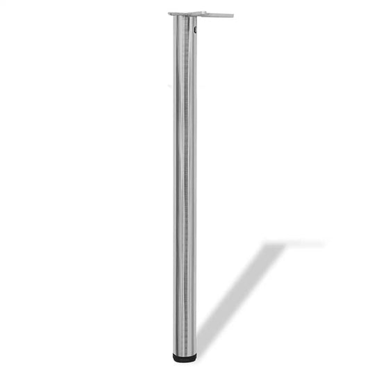 vidaXL 4 Height Adjustable Table Legs Brushed Nickel 870 mm