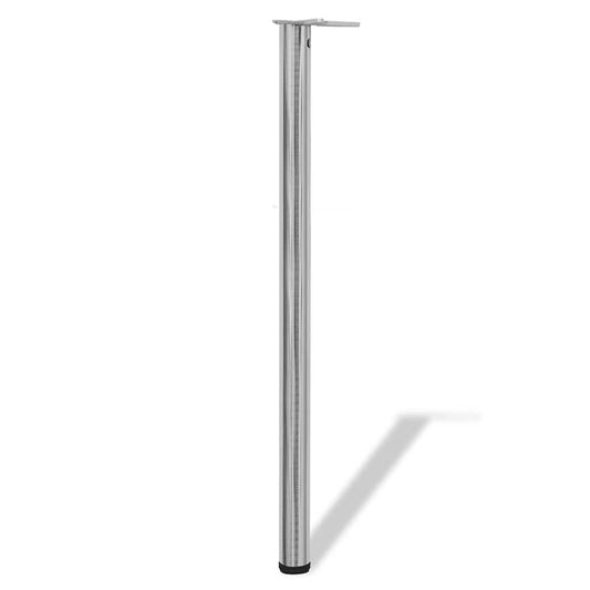 vidaXL 4 Height Adjustable Table Legs Brushed Nickel 1100 mm