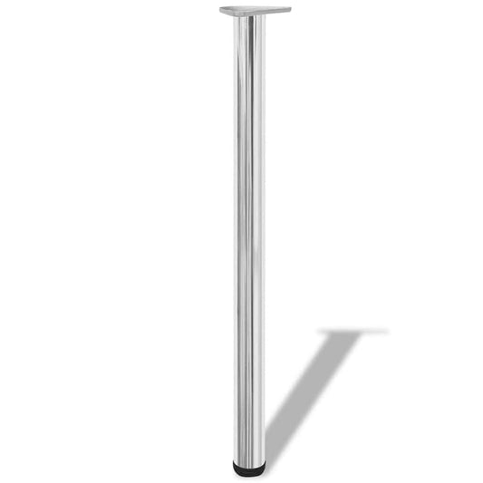 vidaXL 4 Height Adjustable Table Legs Chrome 870 mm