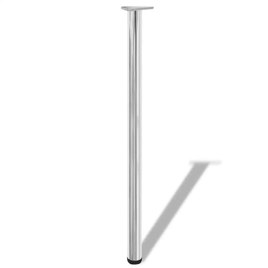 vidaXL 4 Height Adjustable Table Legs Chrome 1100 mm