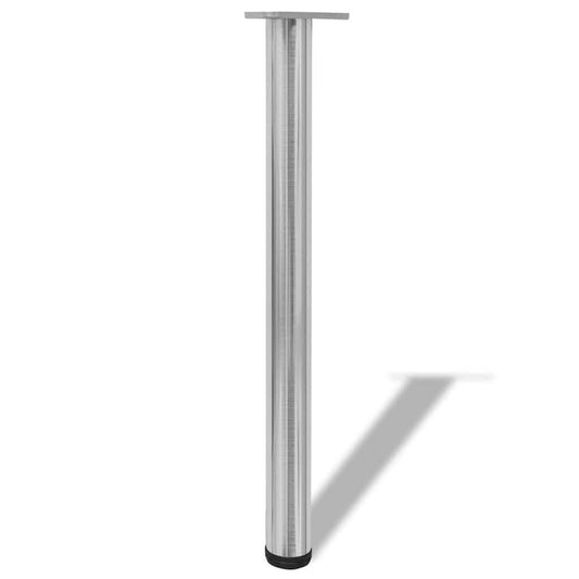vidaXL 4 Height Adjustable Table Legs Brushed Nickel 710 mm