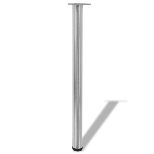 vidaXL 4 Height Adjustable Table Legs Brushed Nickel 870 mm