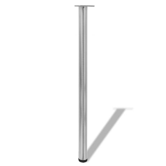 vidaXL 4 Height Adjustable Table Legs Brushed Nickel 1100 mm