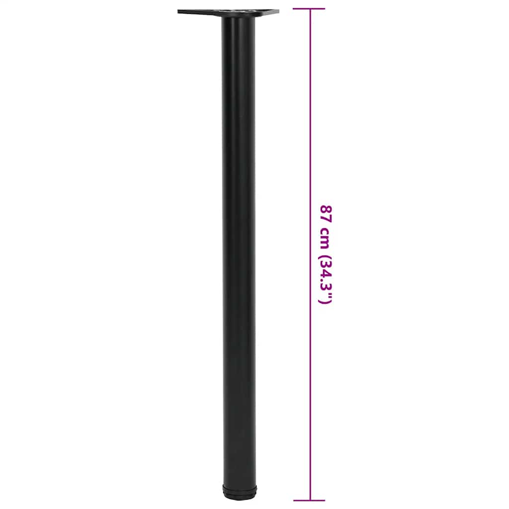 vidaXL Table Leg | Set of 4 | Black | Iron | Medium | Adjustable Feet