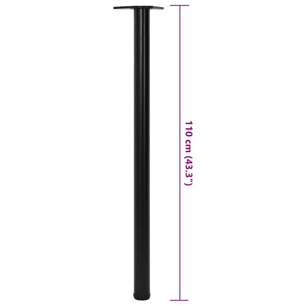 vidaXL 4 Height Adjustable Table Legs Black 1100 mm