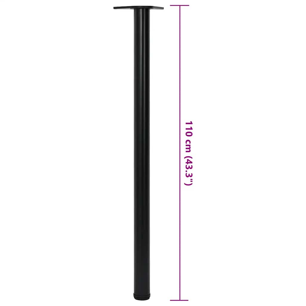 vidaXL Table Leg | Set of 4 | Black | Iron | Extra Tall | Adjustable Feet