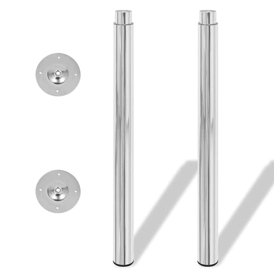 242151 2 Telescopic Table Legs Chrome 710 mm-1100 mm