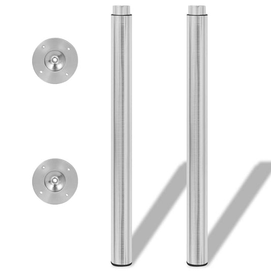 vidaXL 2 Telescopic Table Legs Stainless Steel 710 mm-1100 mm