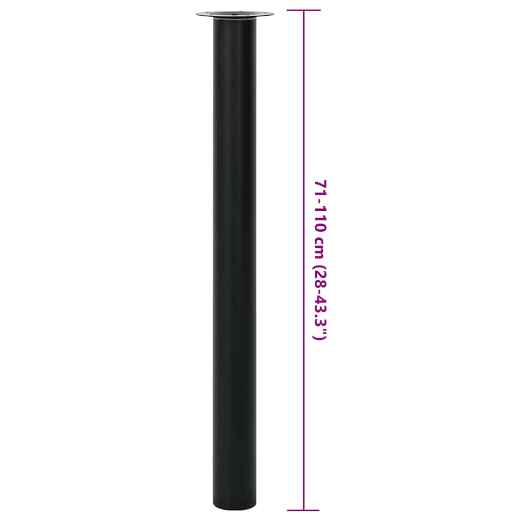 vidaXL Table Leg | Set of 2 | Black | Iron | Telescopic tech