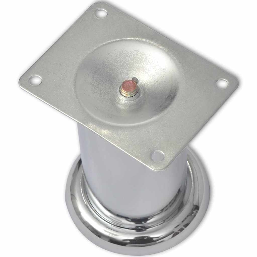 vidaXL 4 Round Sofa Legs Chrome 60 mm