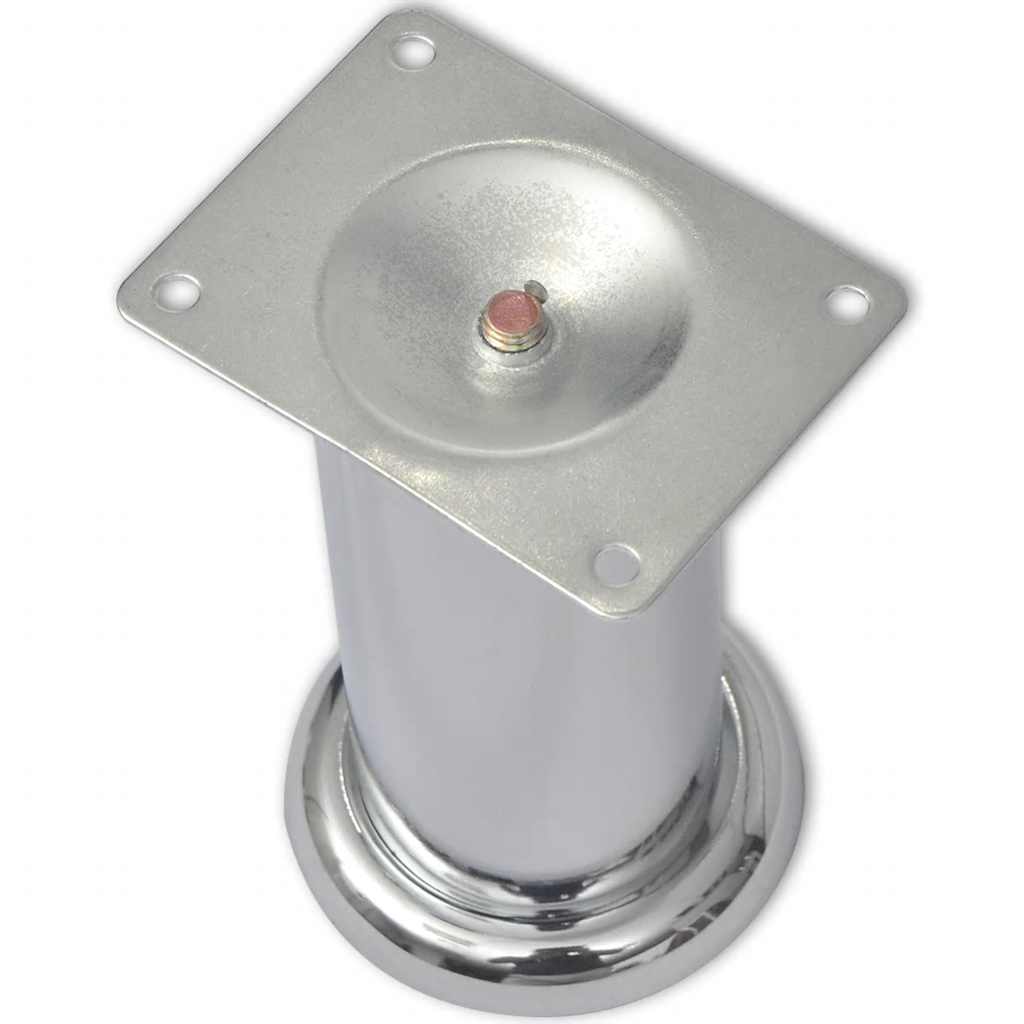 vidaXL 4 Round Sofa Legs Chrome 120 mm