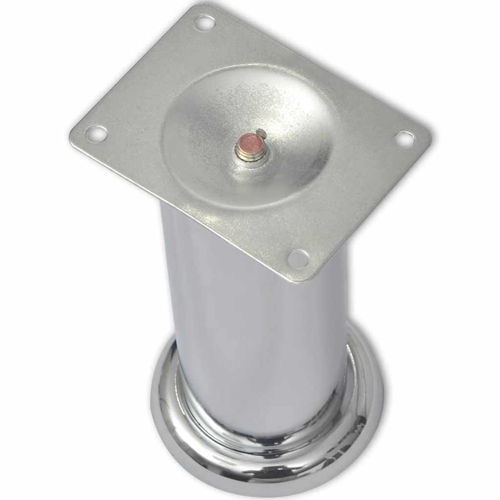 vidaXL 4 Round Sofa Legs Chrome 180 mm