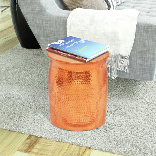 vidaXL Side Table | Brass Copper | Aluminium | 36 x 42 cm | Decorative Inlays