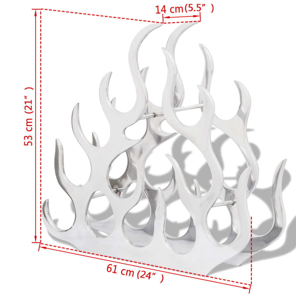 vidaXL Wine Stand for 11 Bottles Silver Aluminium