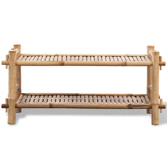 242490 vidaXL 2-Tier Bamboo Shoe Rack
