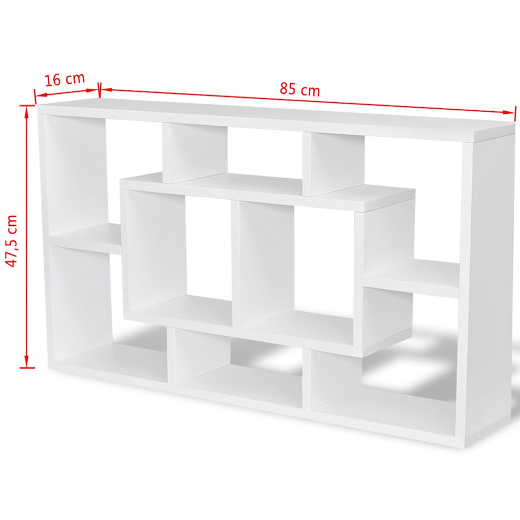 vidaXL Wall Shelf | White | Melamine faced Engineered wood | Medium | Wall Shelf