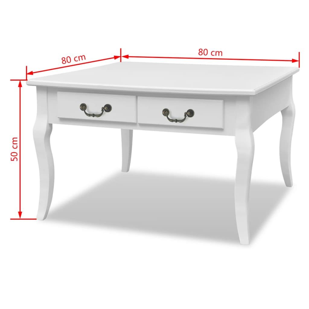 vidaXL vidaXL Coffee Table with 4 Drawers White