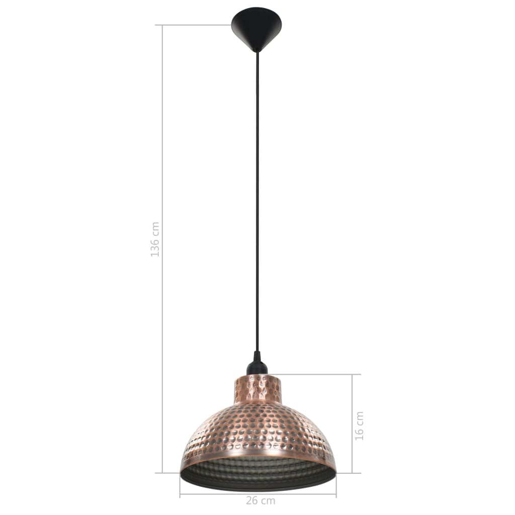 vidaXL Ceiling Lamps 2 pcs Semi-spherical Copper Colour