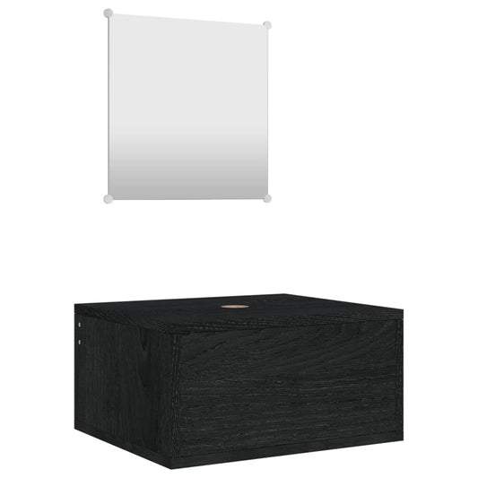 vidaXL Bathroom Furniture Set | Black | Engineered wood | Compact