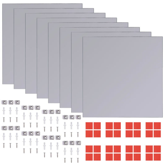 242729 vidaXL Frameless Mirror Tiles Glass 8 pcs 20,5 cm