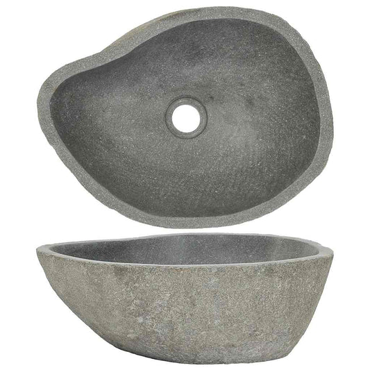 242667 vidaXL Basin River Stone Oval (37-46)x(29-36) cm
