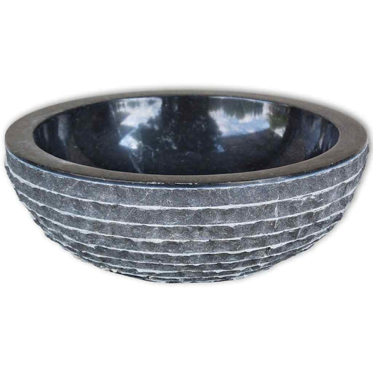 242672 vidaXL Basin Marble 40 cm Black