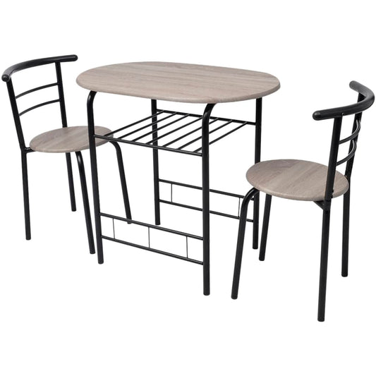 vidaXL Dining Set | Black | MDF, Iron | Medium | Sleek | Breakfast Bar Set
