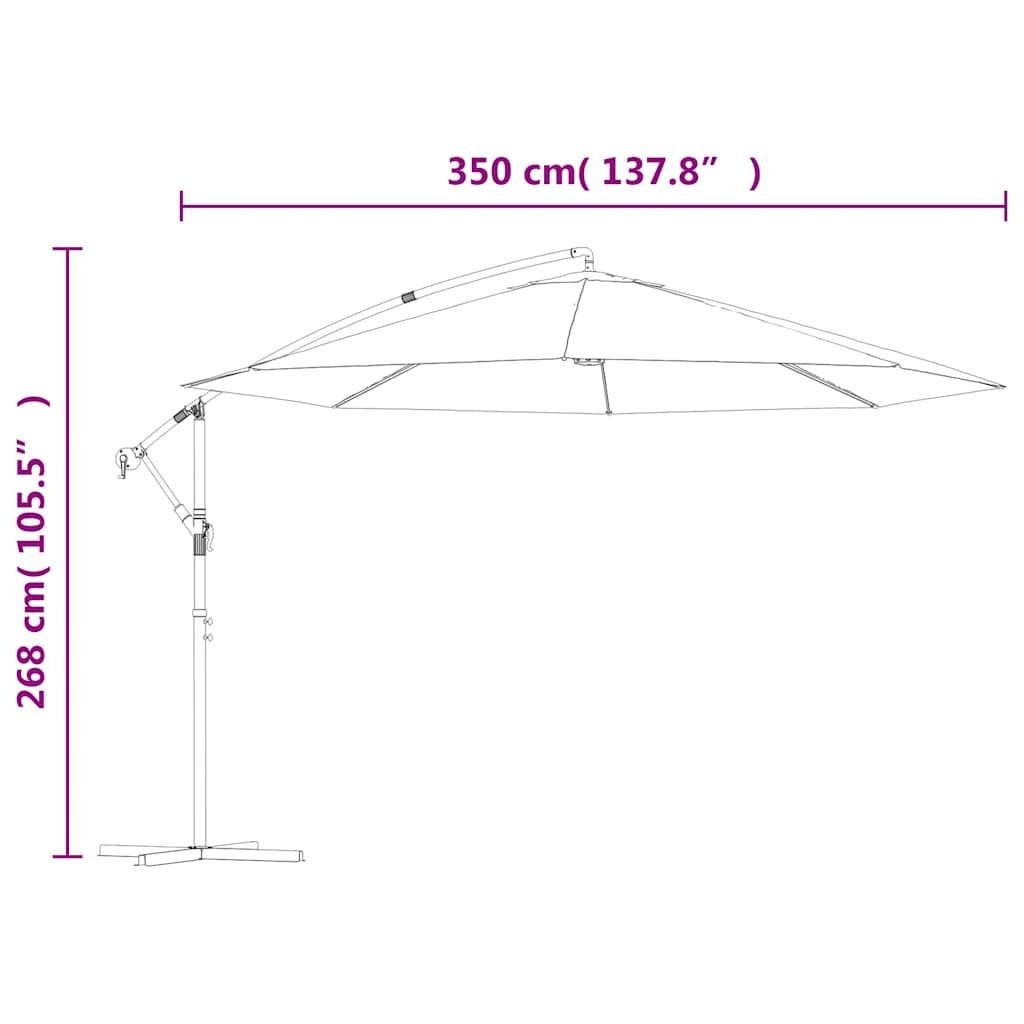vidaXL Cantilever Garden Parasol 3,5 m Sand White