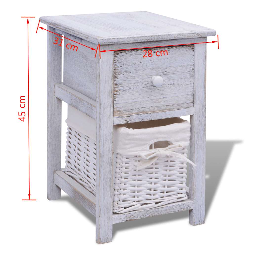 vidaXL Bedside Cabinets 2 pcs Wood White