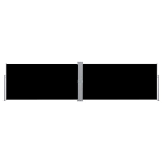 vidaXL Retractable Side Awning Black 160x600 cm