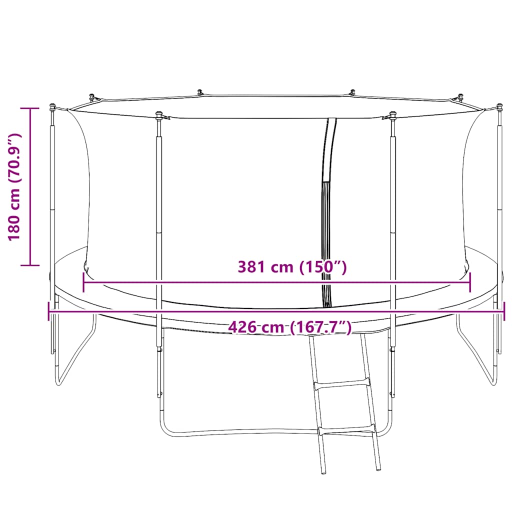 vidaXL Safety Net for 4.26 m Round Trampoline