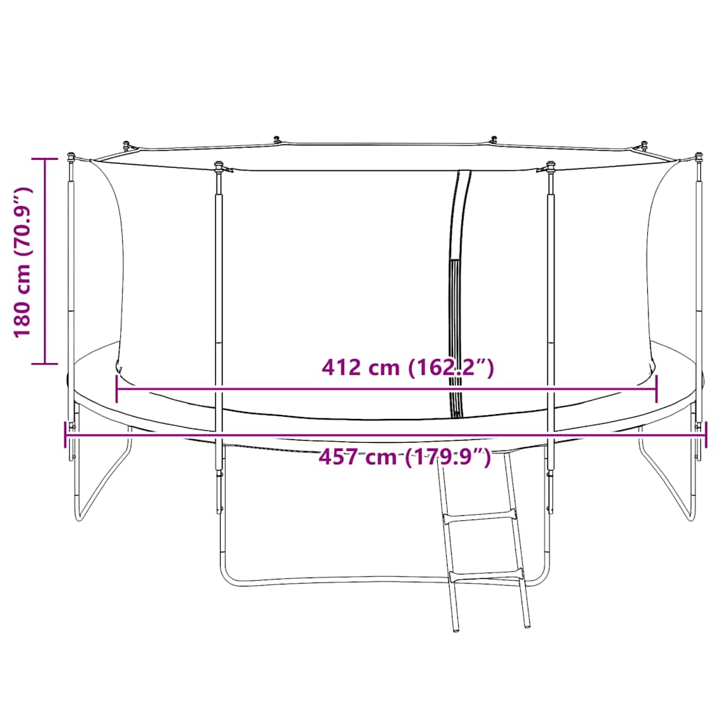 vidaXL Safety Net for 4.57 m Round Trampoline