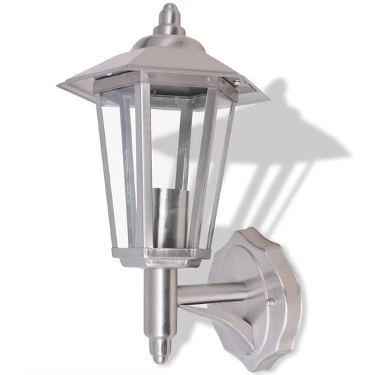 42221 vidaXL Outdoor Uplight Wall Lantern Stainless Steel