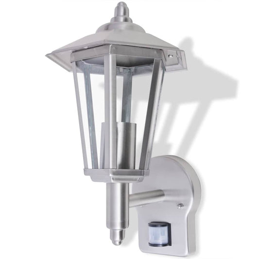 42223 vidaXL Outdoor Uplight Wall Lantern with Sensor Stainless Steel
