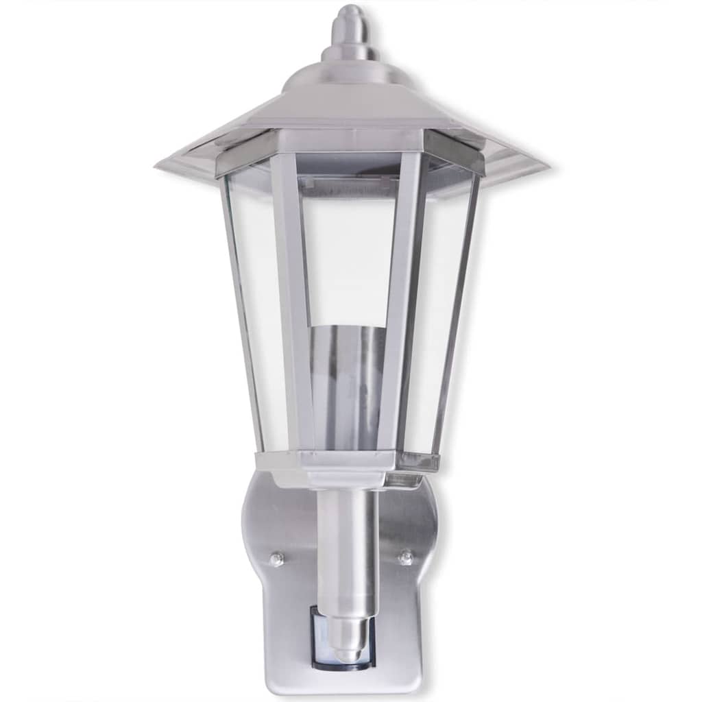 42223 vidaXL Outdoor Uplight Wall Lantern with Sensor Stainless Steel
