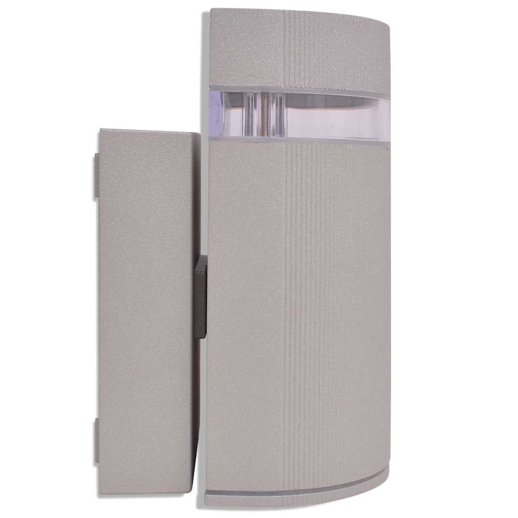 42233 vidaXL Outdoor Semi-Cylindrical Wall Sconce Grey Aluminium