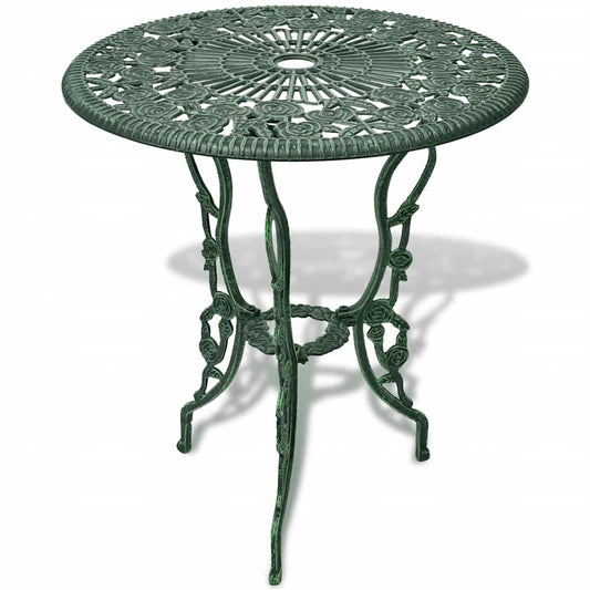 42164 vidaXL 3 Piece Bistro Set Cast Aluminium Green