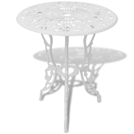 42165 vidaXL 3 Piece Bistro Set Cast Aluminium White