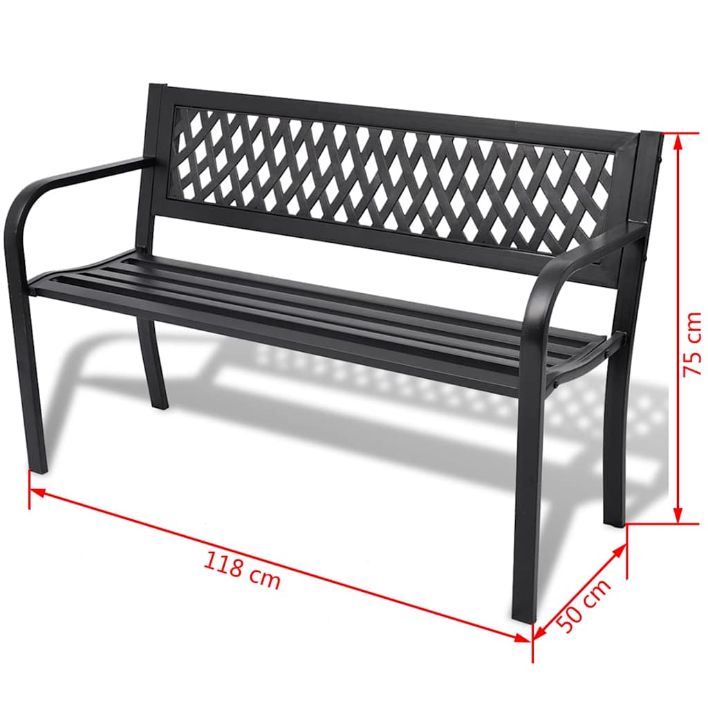 42169 vidaXL Garden Bench 118 cm Steel Black