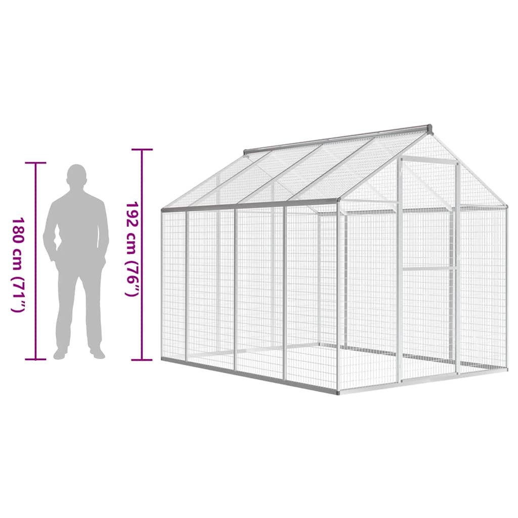 vidaXL Outdoor Aviary Aluminium 178x242x192 cm
