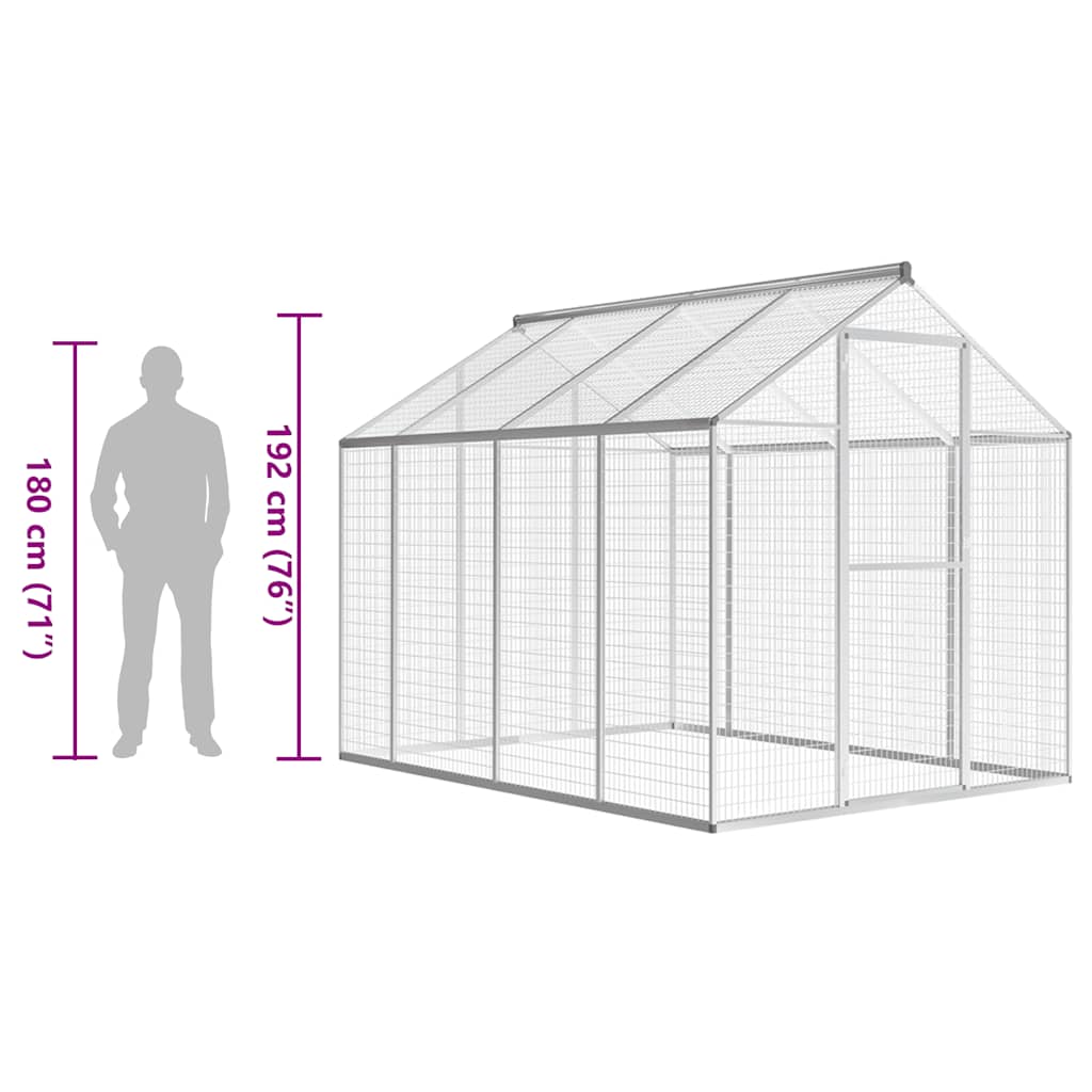 vidaXL Outdoor Aviary Aluminium 178x242x192 cm