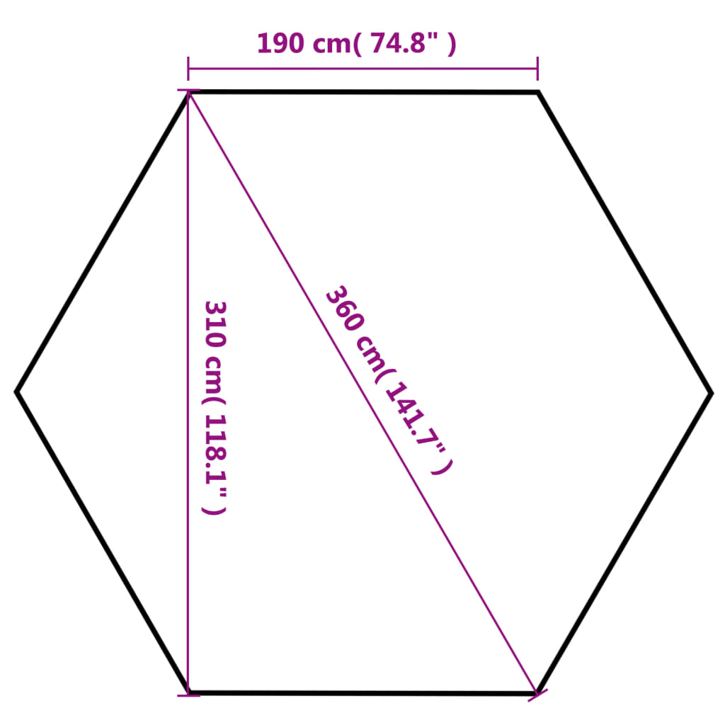 vidaXL Hexagonal Pop-Up Marquee with 6 Sidewalls Grey 3.6x3.1 m
