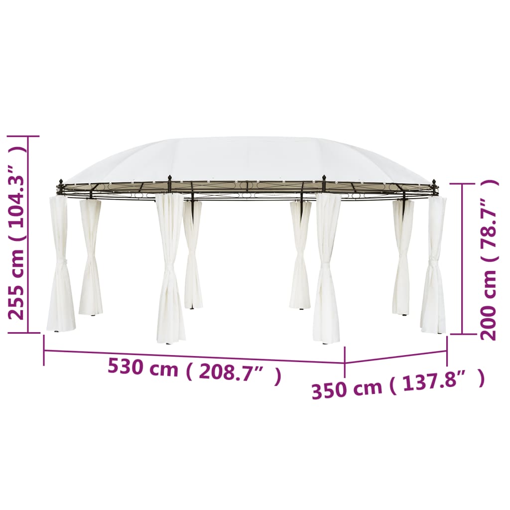 vidaXL Gazebo Cream White 530x350x265 cm