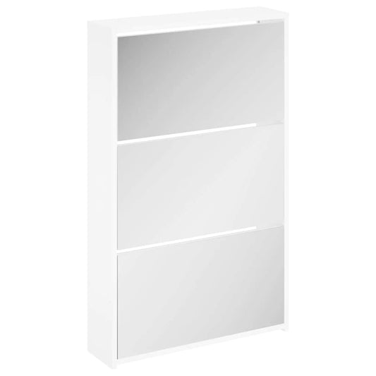 vidaXL Shoe Rack | White | Engineered wood | Standard | Wall mounting