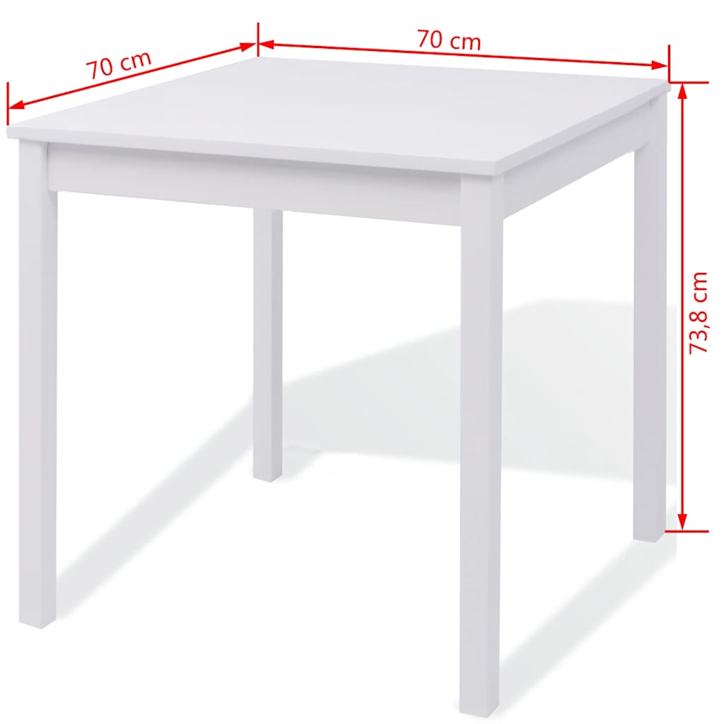 242957 vidaXL Five Piece Dining Set Pinewood White