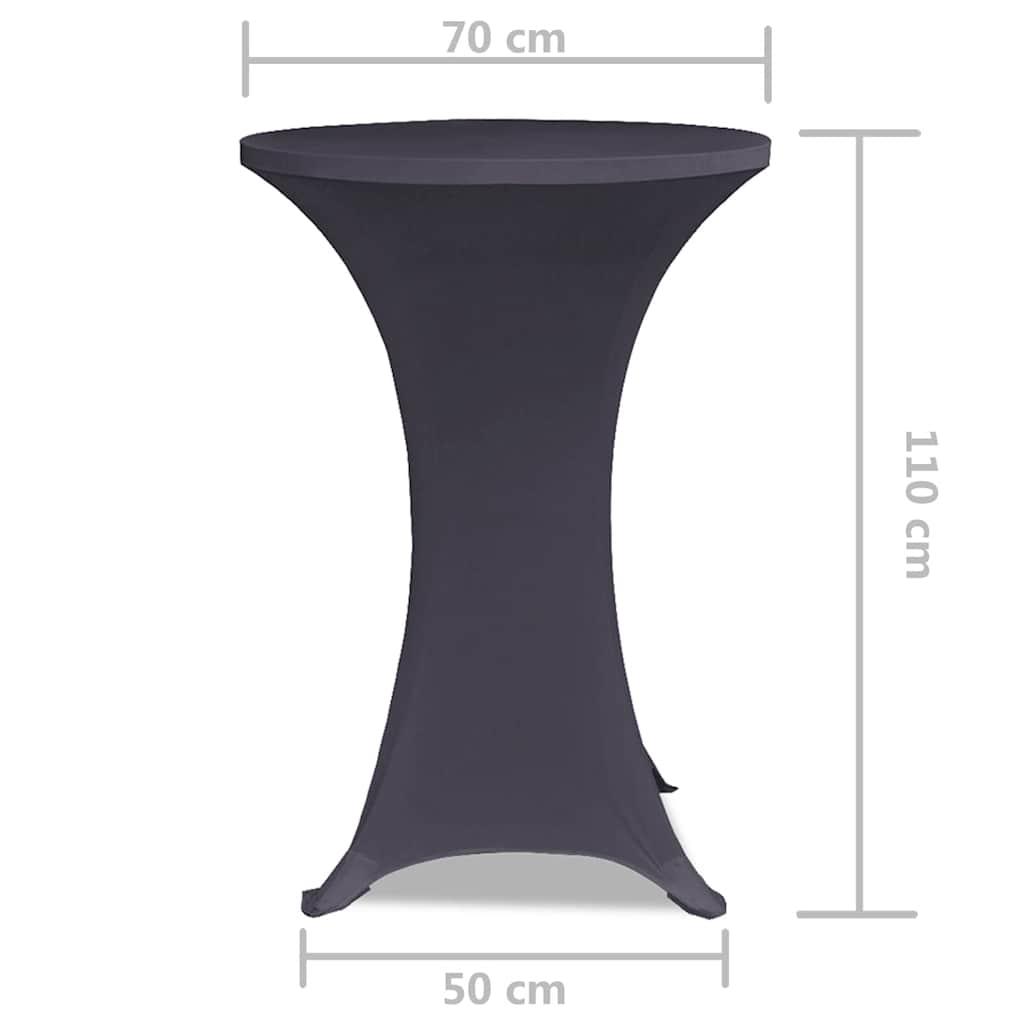 131429 vidaXL Stretch Table Cover 2 pcs 70 cm Anthracite